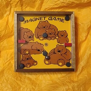 Vintage Magnetic Ball Puzzle Game 5" X 5" Japan